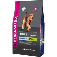 Сухой корм Eukanuba Adult Dog Large Breed Rich in Chicken с курицей для взрослых собак крупных пород 3кг