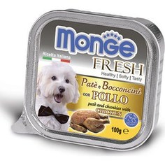 Консервы Monge Dog Fresh Pate and Chunkies with Chicken паштет и кусочки с курицей для собак 100г