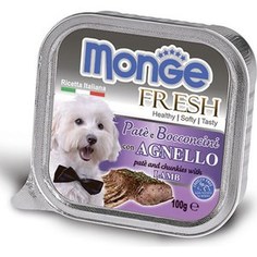Консервы Monge Dog Fresh Pate and Chunkies with Lamb паштет и кусочки с ягненком для собак 100г