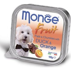 Консервы Monge Dog Fruit Pate and Chunkies with Duck & Orange паштет и кусочки с уткой и апельсином для собак 100г
