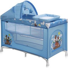 Манеж Lorelli NANNY 2 PLUS Rocker Синий / Blue Adventure 1610