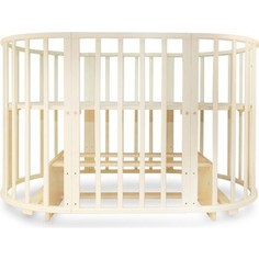 Кроватка-трансформер овальная Valle Mimi 6 в1 маятник поперечный, слоновая кость (VA9311)