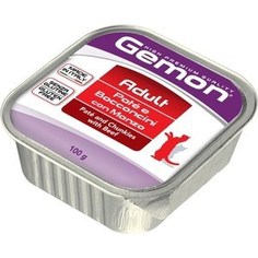 Консервы Gemon Cat Adult Pate and Chunkies with Beef с говядиной паштет и кусочки для взрослых кошек 100г