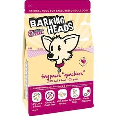 Сухой корм BARKING HEADS Small Breed Tiny Paws Quackers Grain Free Duck & Trout беззерновой с уткой и форелью для собак мелких пород 4кг (0834/18144)