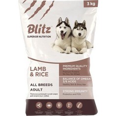 Сухой корм Blitz Petfood Superior Nutrition Adult Dog All Breeds with Lamb & Rice c ягнёнком и рисом для взрослых собак всех пород 3кг
