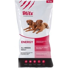 Сухой корм Blitz Petfood Superior Nutrition Adult Dog All Breeds Energy с курицей для активных, рабочих и спортивных собак всех пород 15кг