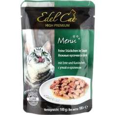 Паучи Edel Cat Menu нежные кусочки в соусе с уткой и кроликом для кошек 100г (08103)