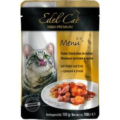 Паучи Edel Cat Menu нежные кусочки в желе с курицей и уткой для кошек 100г (08106)