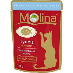 Паучи Molina Taste & Quality Tuna Light Meat in Jelly тунец в желе для кошек 100г (1136)