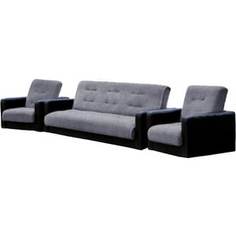 Комплект Стоффмебель (ЛМФ) (диван+ 2 кресла) Лондон рогожка серая