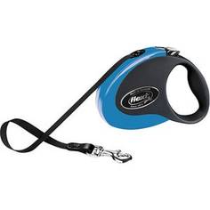Рулетка Flexi Collection S лента 3м черная/голубая для собак до 12кг