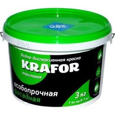 Краска в/д KRAFOR фасадная особо прочная 3кг.