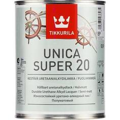 Лак для древесины TIKKURILA Unica Super 20 ( Уника Супер ) полуматовый база ЕР 0.9л.