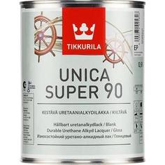 Лак для древесины TIKKURILA Unica Super 90 ( Уника Супер ) глянцевый база ЕР 0.9л.