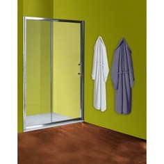 Душевая дверь OliveS Granada SD 140 реверсивная, с неподвижной секцией, профиль Silver глянцевый, стекло прозрачное 5 мм (GRANSD-140-01C) Olives