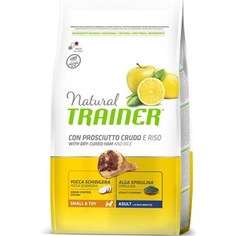 Сухой корм Trainer Natural Small & Toy Adult with Dry-Cured Ham and Rice с сыровяленой ветчиной и рисом для взрослых собак мелких пород 2кг