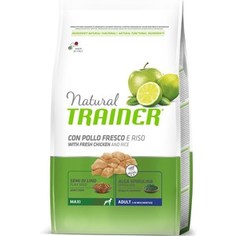 Сухой корм Trainer Natural Maxi Adult with Fresh Chicken and Rice с курицей и рисом для взрослых собак крупных пород 12кг