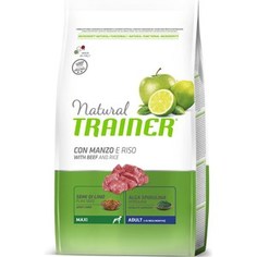 Сухой корм Trainer Natural Maxi Adult with Beef and Rice с говядиной и рисом для взрослых собак крупных пород 12кг