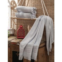 Набор из 3 полотенец Do and Co Daisy голубой махра жаккард 70x140 (8582голубой)