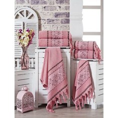 Набор из 3 полотенец Do and Co Milano пудра махра жаккард 70x140 (8583пудра)