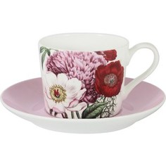 Чашка с блюдцем Anna Lafarg Stechcol Лаура розовая (AL-17821A-PIN-TCS-ST)