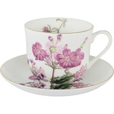 Чашка с блюдцем Anna Lafarg Stechcol Лаура розовые цветы (AL-17821-D-BCS-ST)