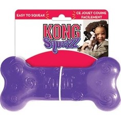Игрушка KONG Squeezz Bone Medium Косточка средняя 15см резиновая с пищалкой для собак