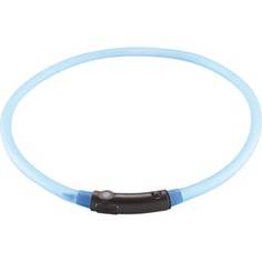 Шнурок Hunter LED Silicon Dog Tube Yukon 20-70 см голубой светящийся на шею для собак