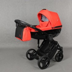 Детская коляска 2 в 1 Junama DIAMOND JD-03 (красный/черный короб)