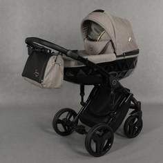 Детская коляска 2 в 1 Junama DIAMOND JD-04 (бежевый/черный короб)