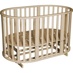 Кровать детская Антел Северянка (3) 6 в 1 маятник поперечный, колесо, круглая 75*75, овал 125*75 сл.кость