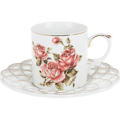 Кофейный набор 4 предмета Best Home Porcelain Рубиновые розы (1210111)