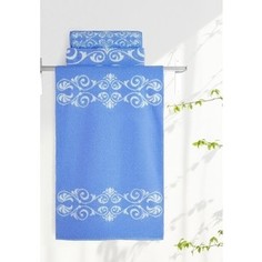Полотенце Aquarelle Шарлиз, белый-спокойный синий 70x140 (705994)