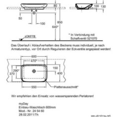 Раковина Keramag myDay 80х40 встраиваемая без крышки слива 595775000 (245460000)