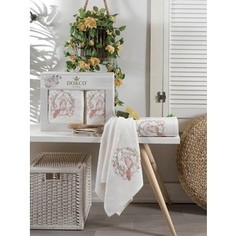 Набор из  2 полотенец Do and Co Dalia махра с вышивкой 50x90/70х140 (9665кремовый)