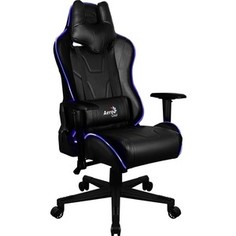 Кресло для геймера Aerocool AC220 RGB-B черное с перфорацией и RGB подсветкой