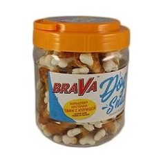 Лакомство BraVa Dog Snacks кальциевая косточка твин с курицей для собак 700 г (110698)