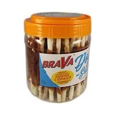 Лакомство BraVa Dog Snacks сушеные сыромятные палочки с курицей для собак 600 г (110703)