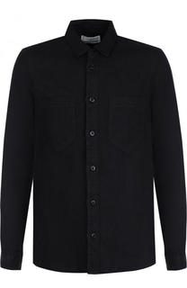 Льняная рубашка с накладными карманами Stone Island