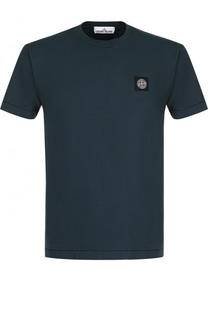 Хлопковая футболка с логотипом бренда Stone Island