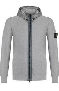 Хлопковый кардиган на молнии с капюшоном Stone Island