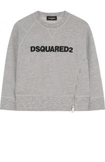 Хлопковый свитшот с логотипом бренда Dsquared2