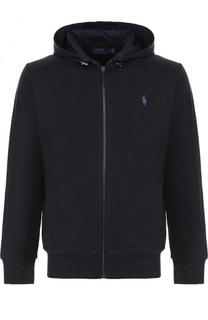Хлопковая толстовка на молнии с капюшоном Polo Ralph Lauren
