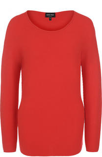 Приталенный пуловер с круглым вырезом и длинным рукавом Giorgio Armani