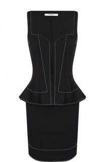 Приталенное мини-платье с контрастной прострочкой Givenchy