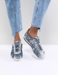 Серые бархатные кроссовки Nike Cortez - Серый