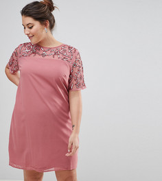 Декорированное цельнокройное платье Lovedrobe Luxe - Розовый