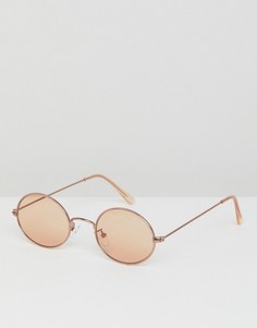 Овальные солнцезащитные очки с коричневыми линзами ASOS - Медный