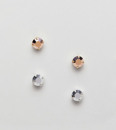 2 пары серег-гвоздиков с кристаллами Swarovski Krystal London - Мульти