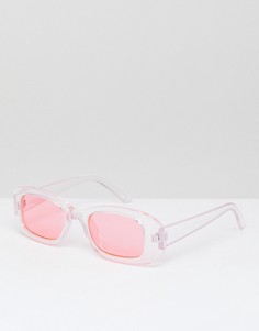Розовые квадратные солнцезащитные очки в стиле 90-х ASOS - Мульти